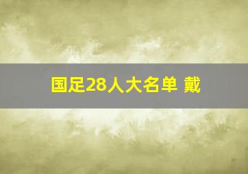 国足28人大名单 戴